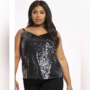 Chi Chi London brand sequin spaghetti strap camisole top 20w